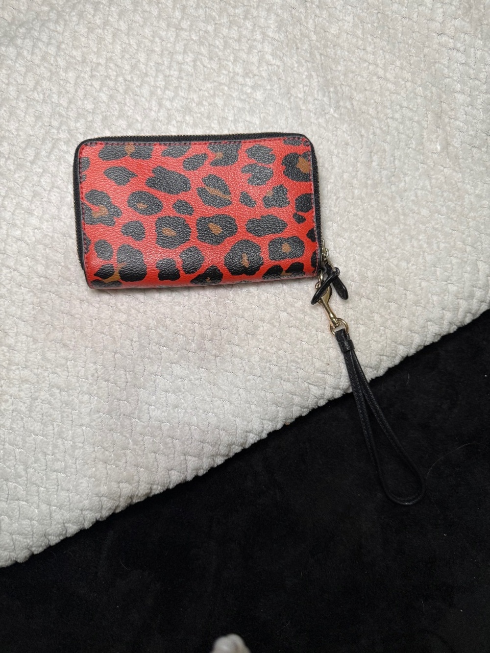Coach leather wristlet wallet